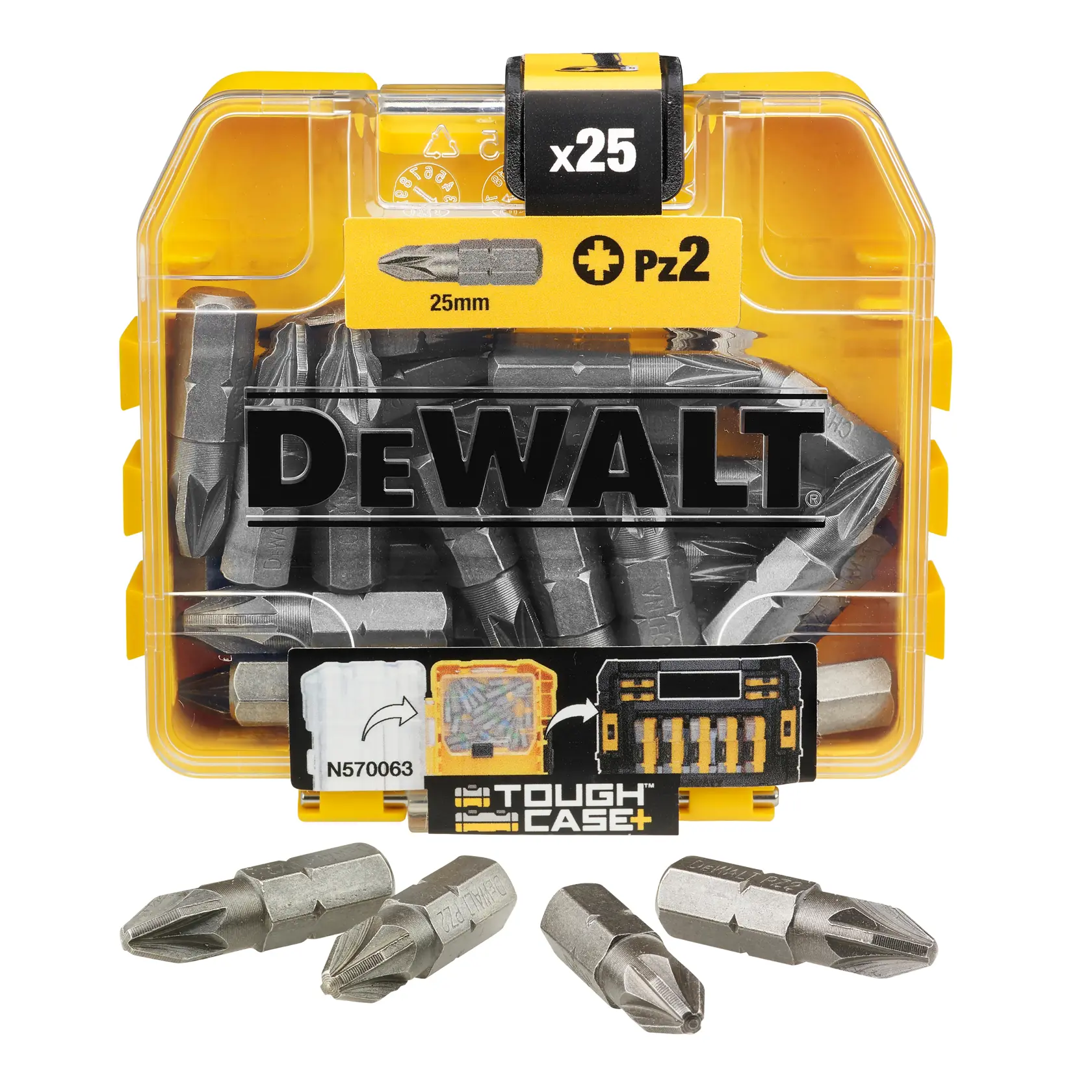 DEWALT DT71521-QZ PZ2 25 mm 米字起子頭 25支組白底產品圖