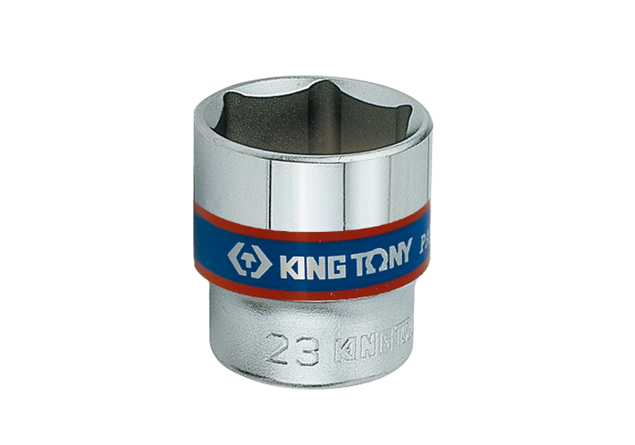 KING TONY 3335M-series representative six-point standard socket; pictured marking is 23 mm. This listing is the 333511M, 11 mm socket with 3/8-inch drive, sold individually.