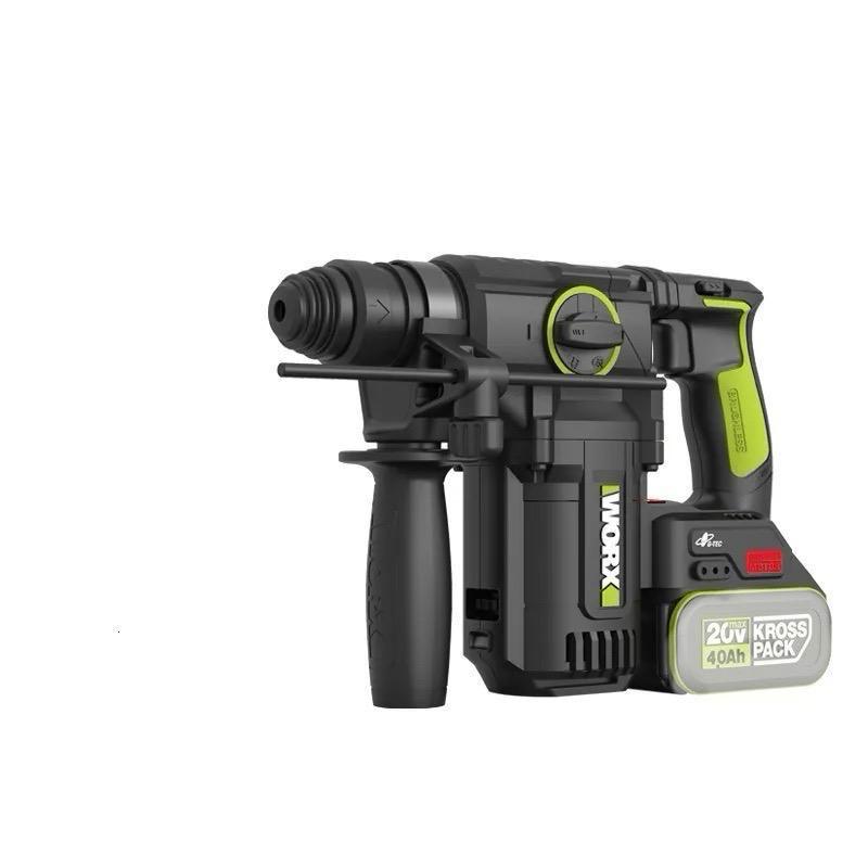 WORX WU385.9 20V brushless rotary hammer with SDS quick-change chuck and adjustable auxiliary handle (battery shown is sold separately)
