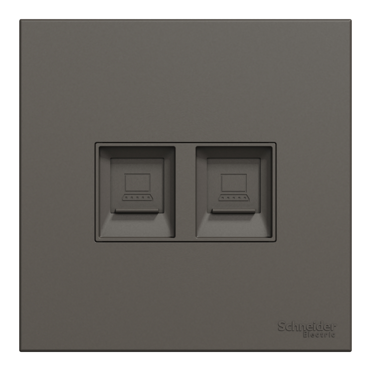 Schneider 施耐德 AvatarOn C 奐然 兩位RJ45 6類數據插座, Keystone面板備防塵活門(石墨灰)
