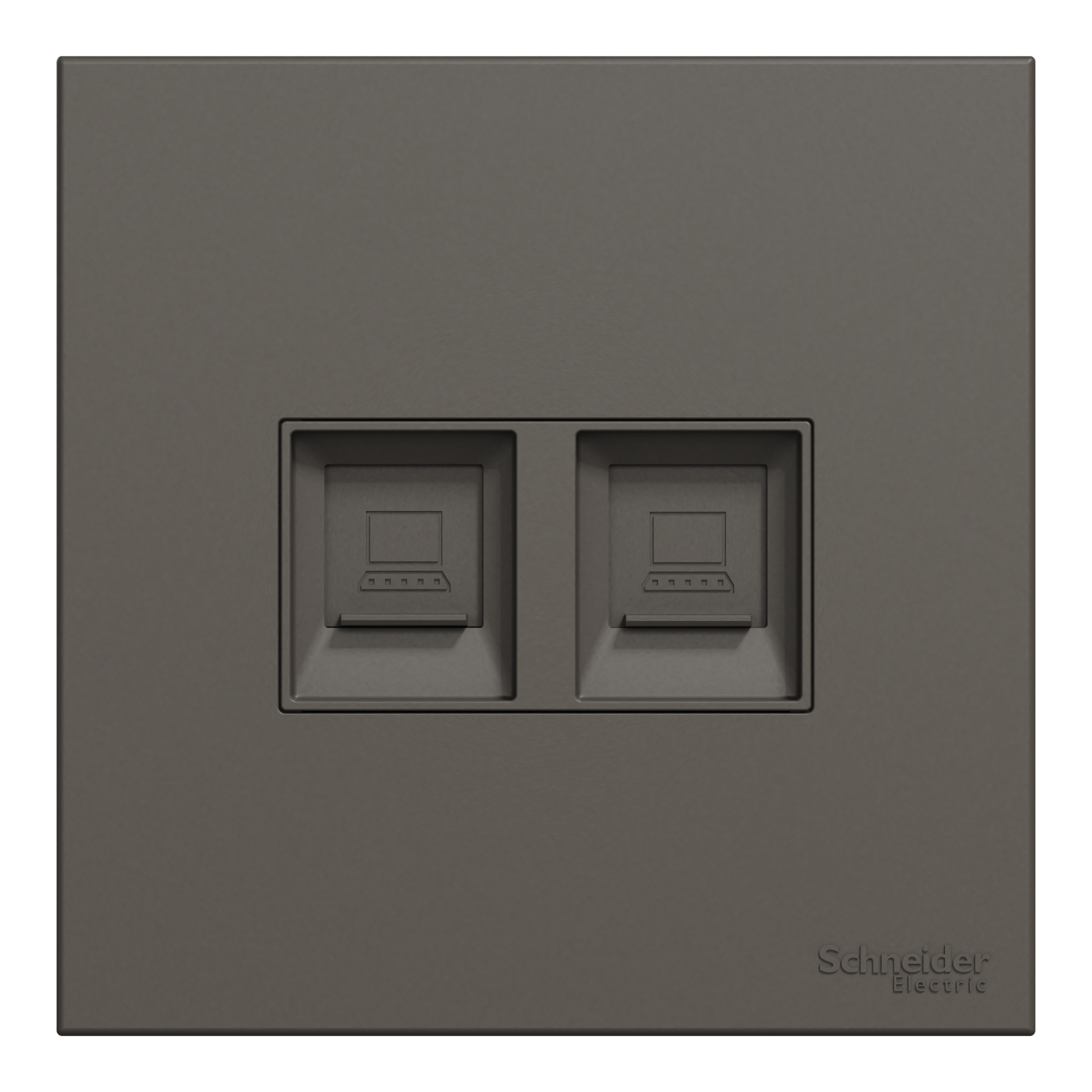 Schneider 施耐德 AvatarOn C 奐然 兩位RJ11電話插座, Keystone面板備防塵活門(石墨灰)