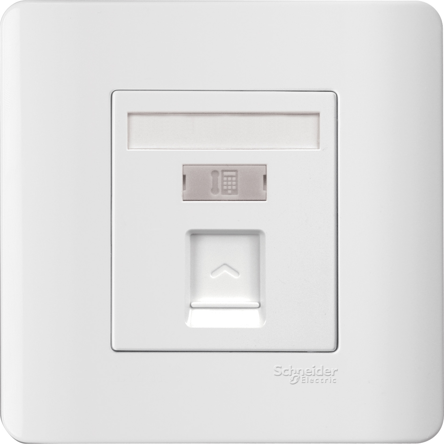 Schneider 施耐德 ZENcelo 睿雅 單位 RJ11 電話插座,Keystone 面板備防塵活門(凝白)