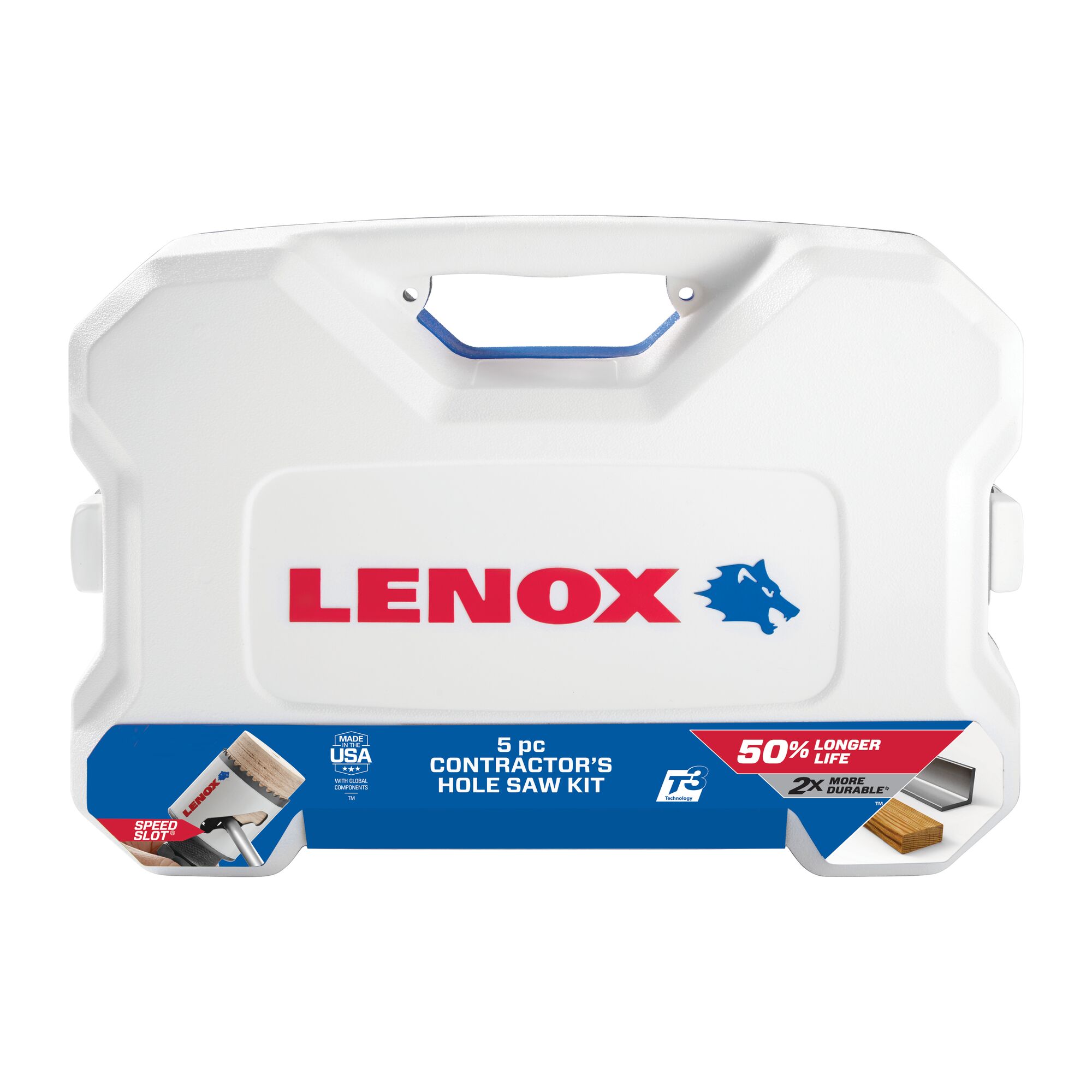 LENOX 狼牌 LE-T30370400G 5件裝圓穴鋸組套原廠收納盒外觀