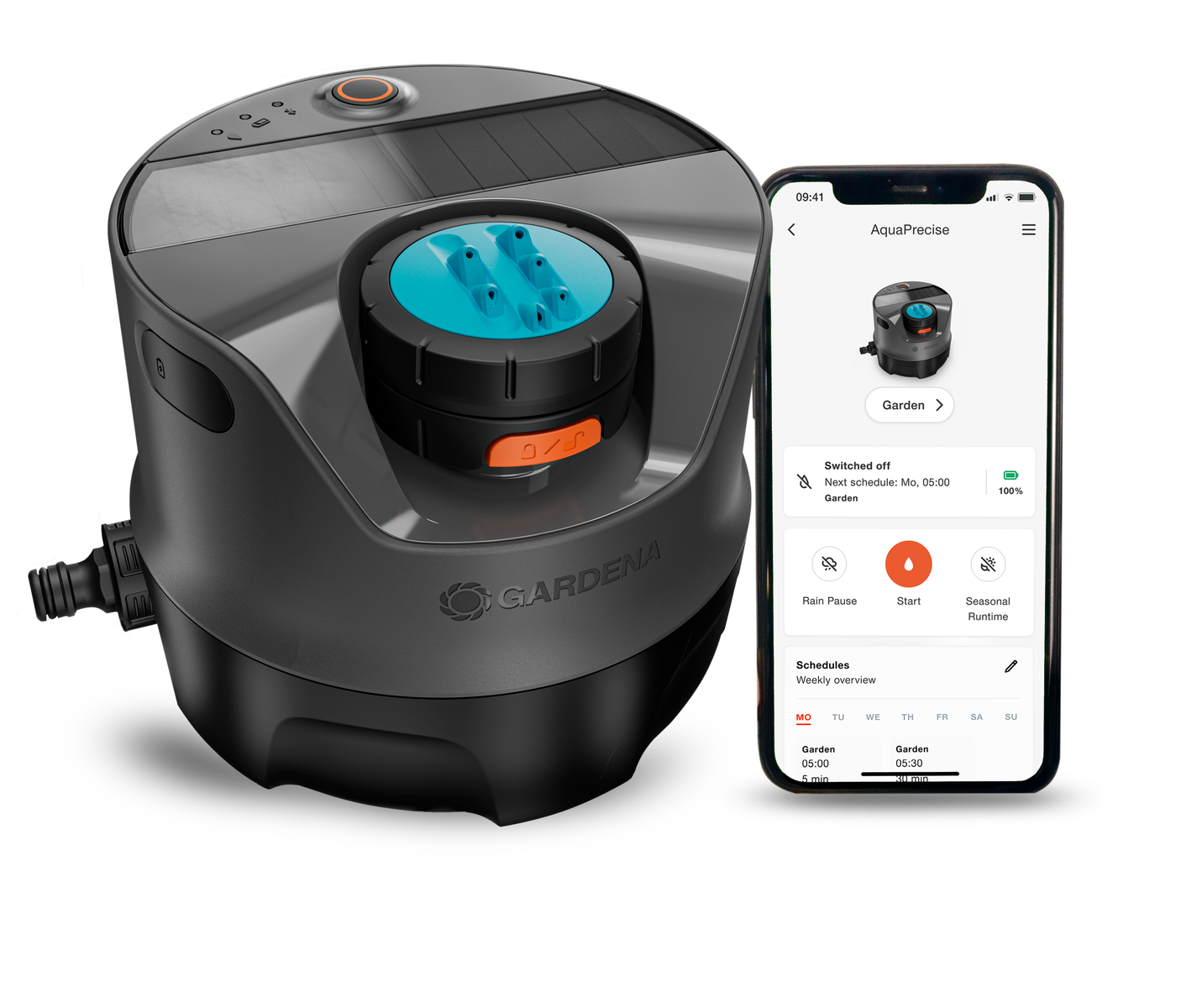 GARDENA AquaPrecise 與 Bluetooth 應用程式控制畫面