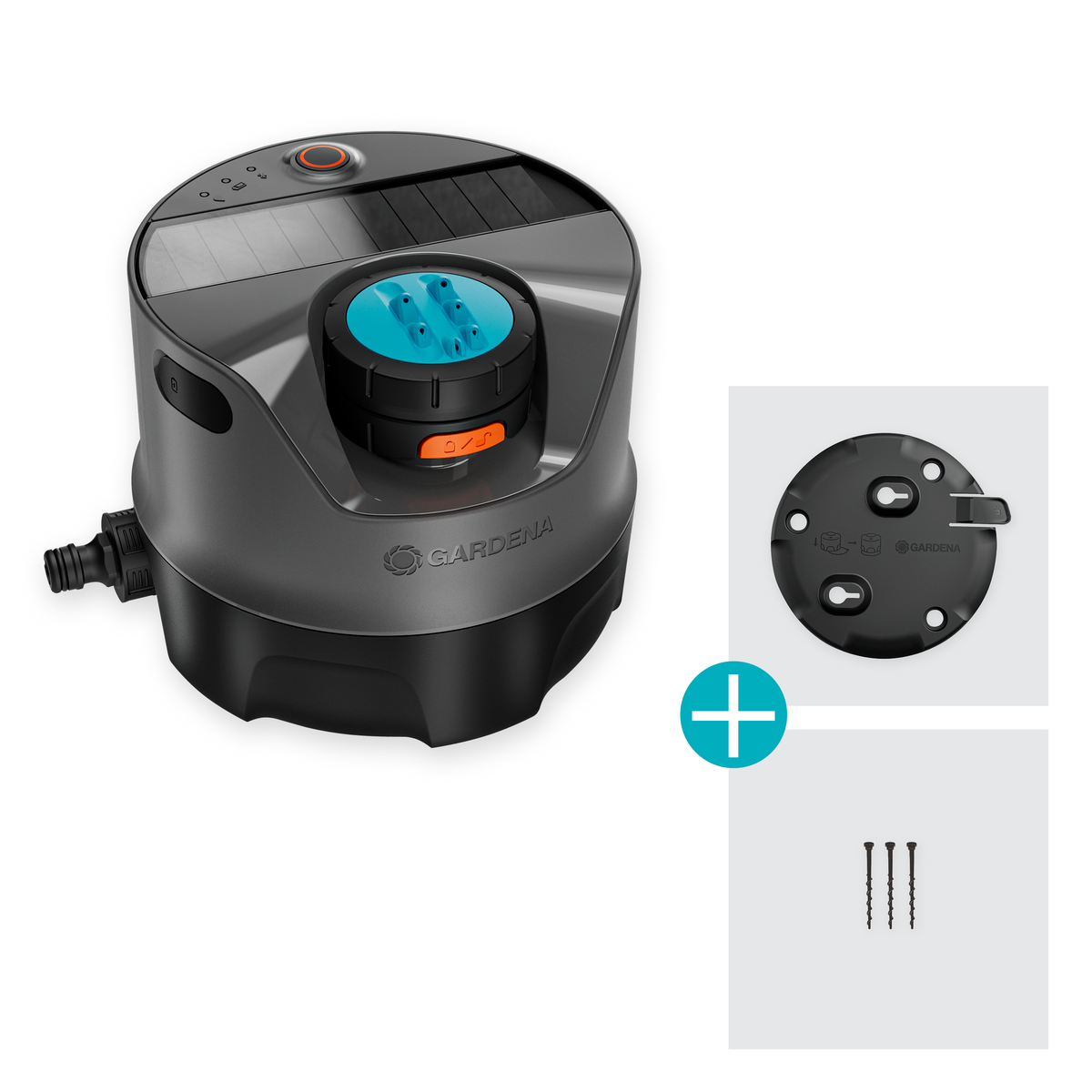 GARDENA AquaPrecise 主機、定位底板及三支固定地釘