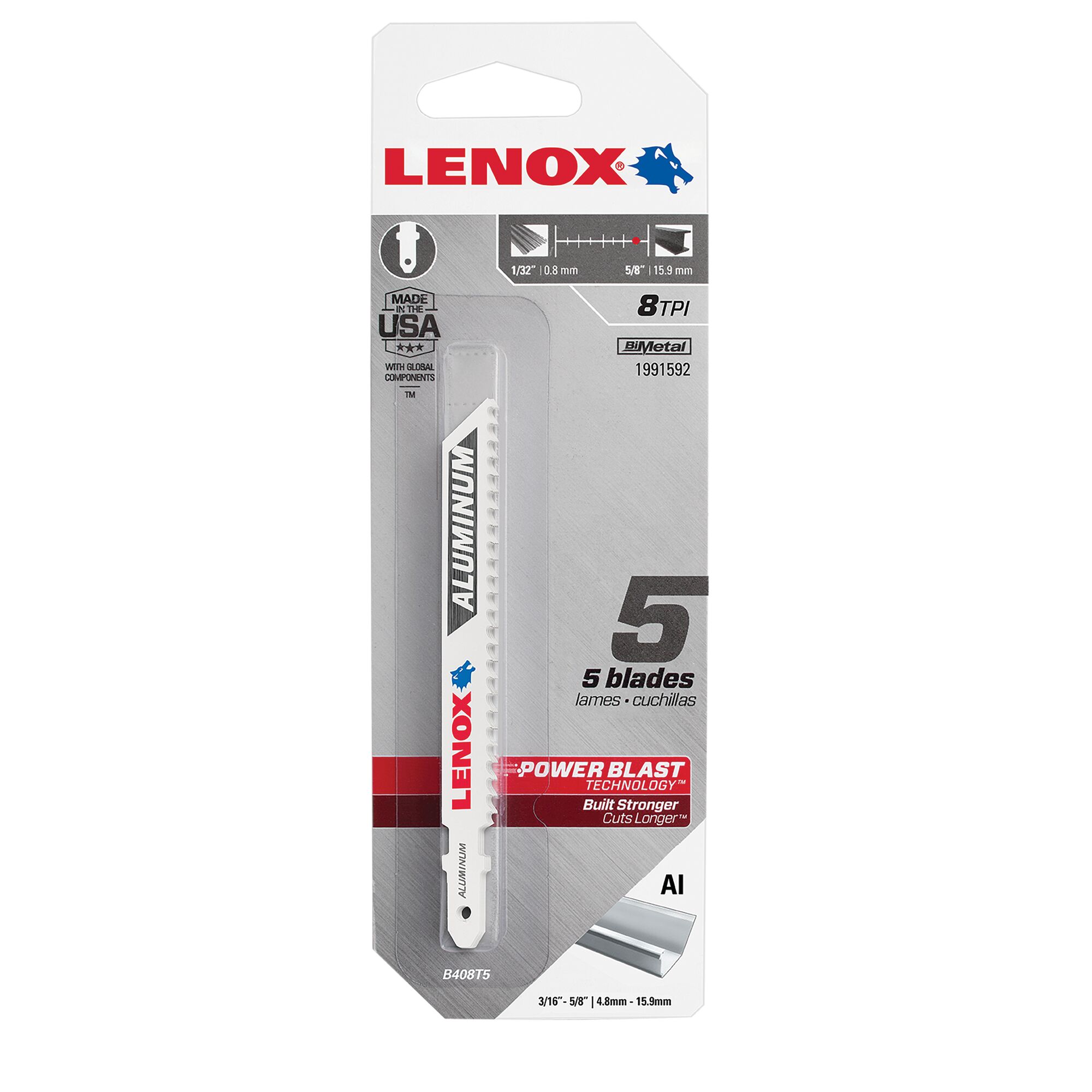 LENOX 狼牌 LE-1991592 金屬切割線鋸片原廠 5 片裝吊卡