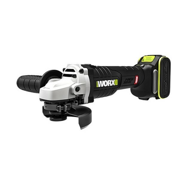 WORX WU805 20V brushless variable speed angle grinder with wheel guard and auxiliary handle