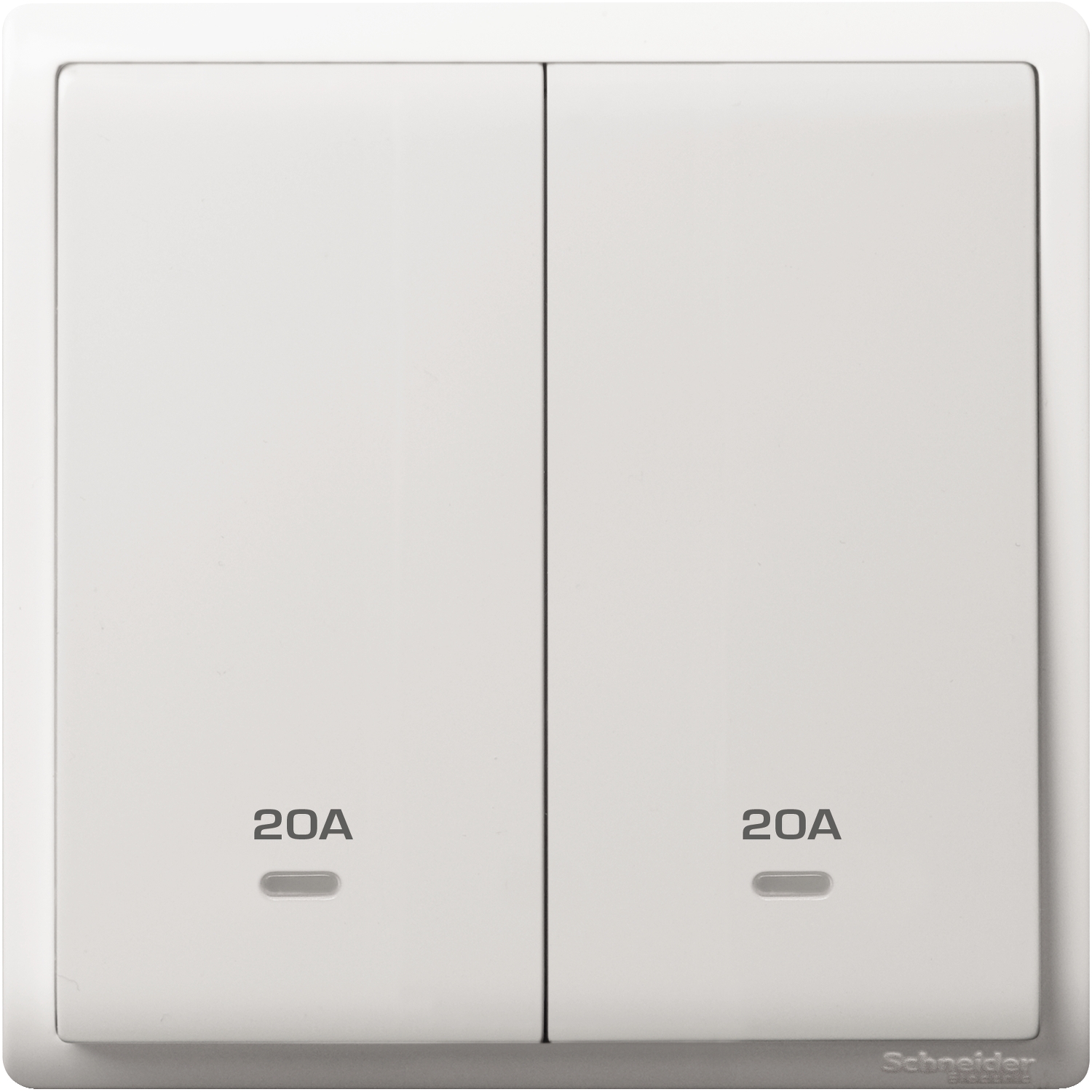 Schneider 施耐德 Pieno 丰尚 20A 兩位雙極開關掣連指示燈(白)E8232D20N_WE