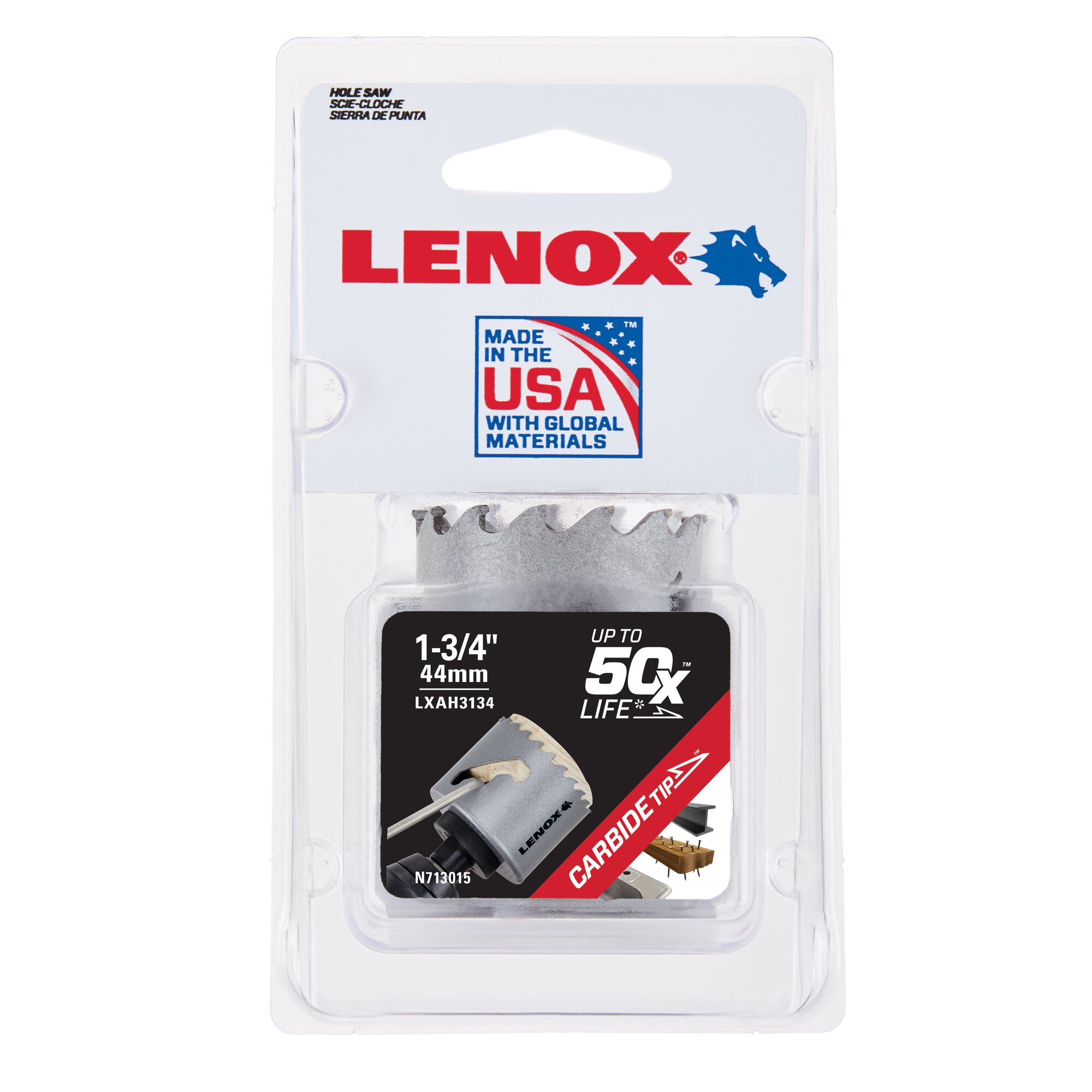 LENOX 狼牌 LE-LXAH3134 50X 碳化鎢鋼圓穴鋸原廠包裝圖