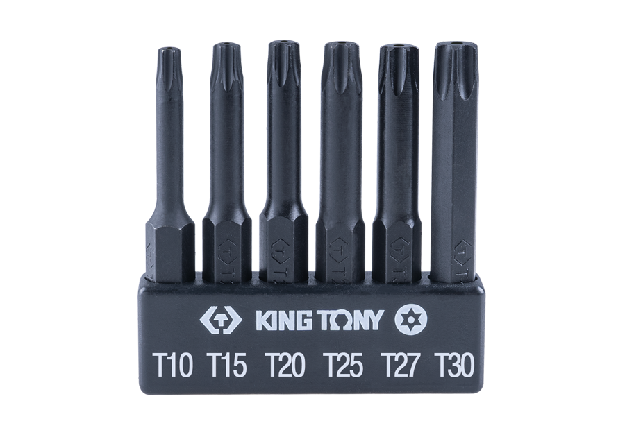 KING TONY 1004C6UQ 6件式中孔星型電動起子頭組