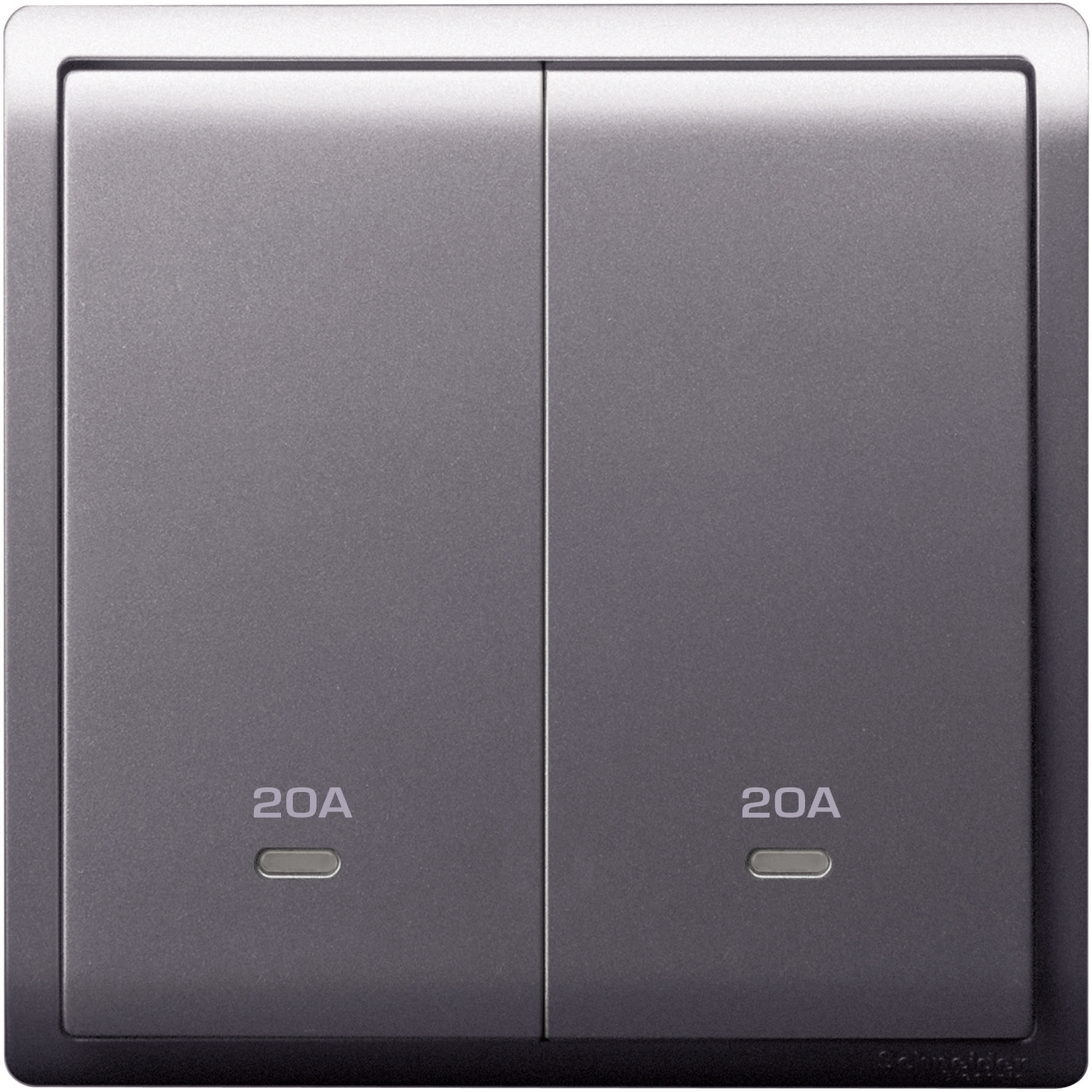Schneider 施耐德 Pieno 丰尚 20A 兩位雙極開關掣連指示燈(薰衣草銀)E8232D20N_LS
