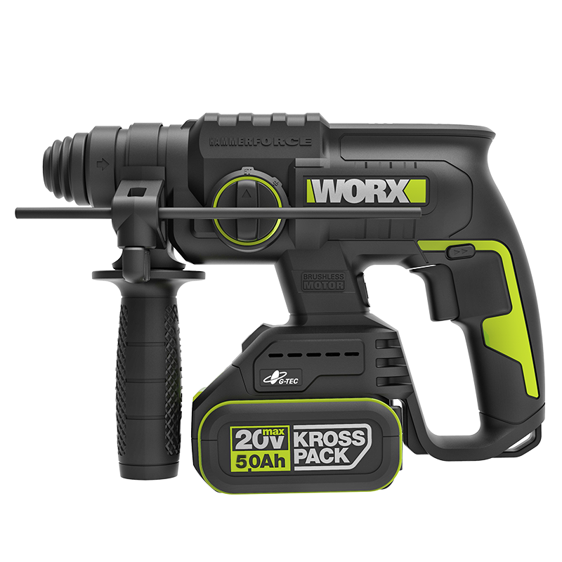 WORX WU387.2 brushless rotary hammer with 20V 5.0Ah battery