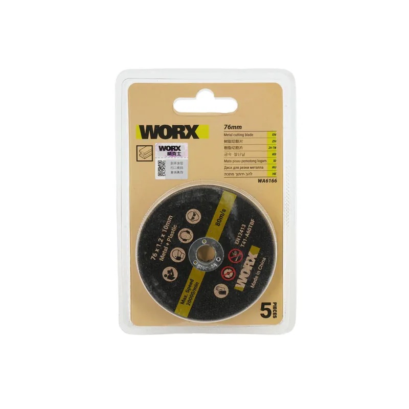 WORX WA6166 76mm resin metal cutting disc in genuine retail blister pack