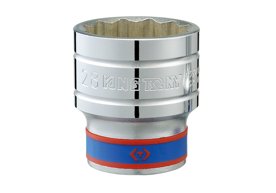 KING TONY 28 mm 12-point standard socket with 1/2-inch square drive, official 4330MR family image
