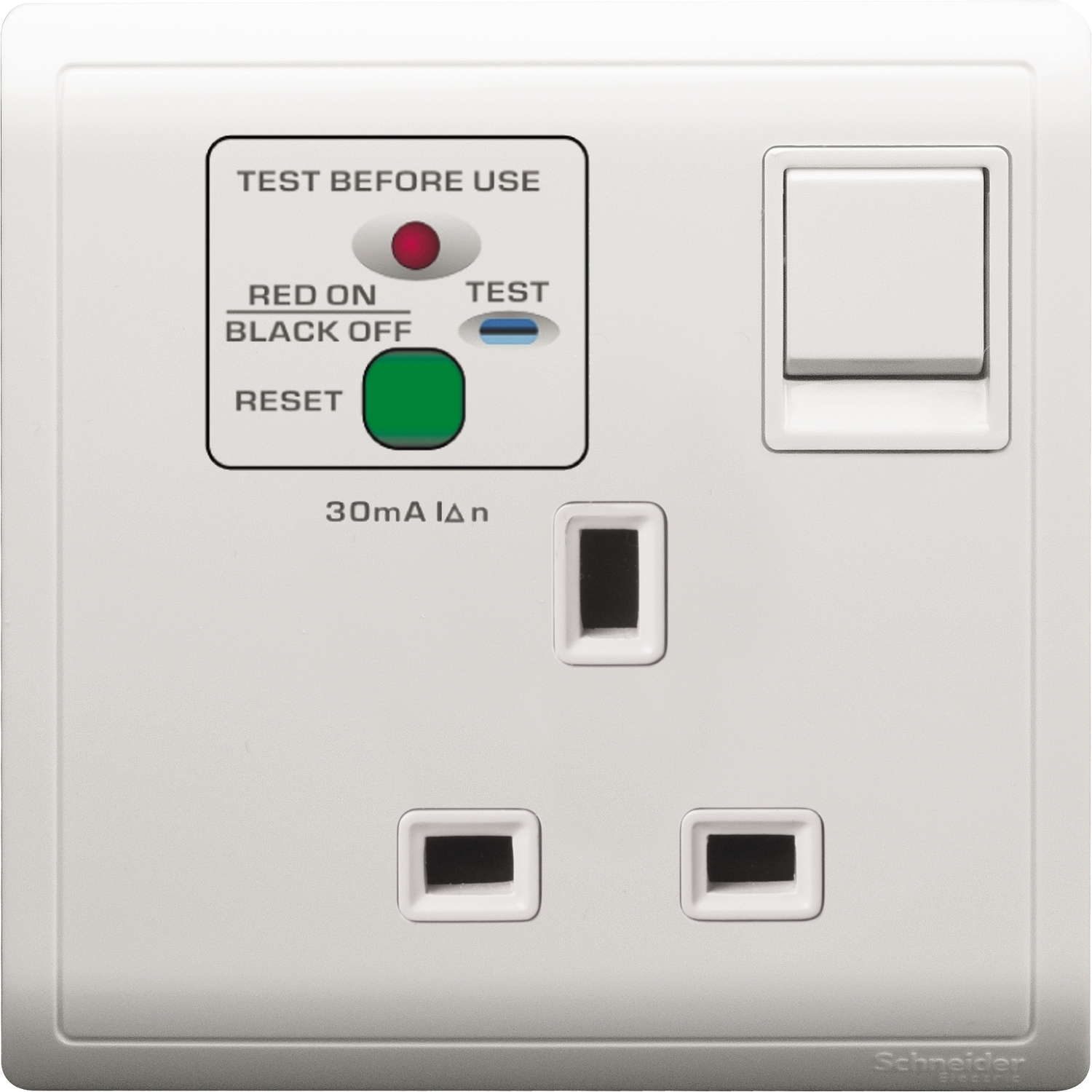 Schneider 施耐德 Pieno 丰尚 13A 單位連保護門有掣雙極防漏電插座(白)E8215DRC_WE