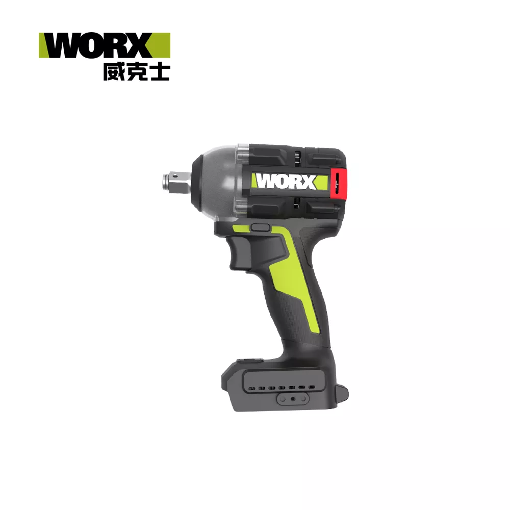 WORX WU289 20V brushless impact wrench main unit, side profile showing the 12.7 mm square drive
