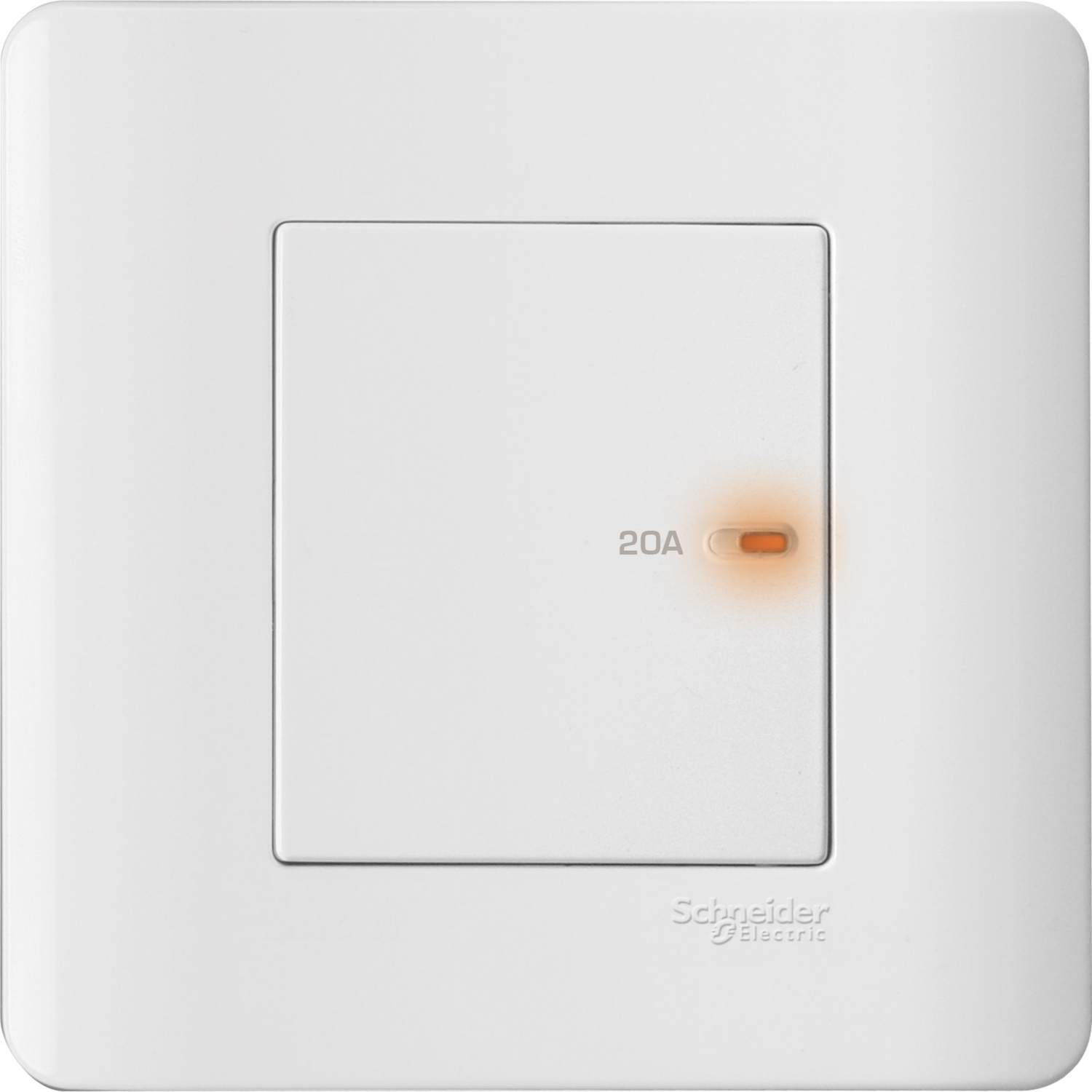 Schneider 施耐德 ZENcelo 睿雅 20A 單位平觸雙極開關掣連指示燈(凝白)