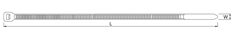 GIANTLOK cable tie length L and width W diagram