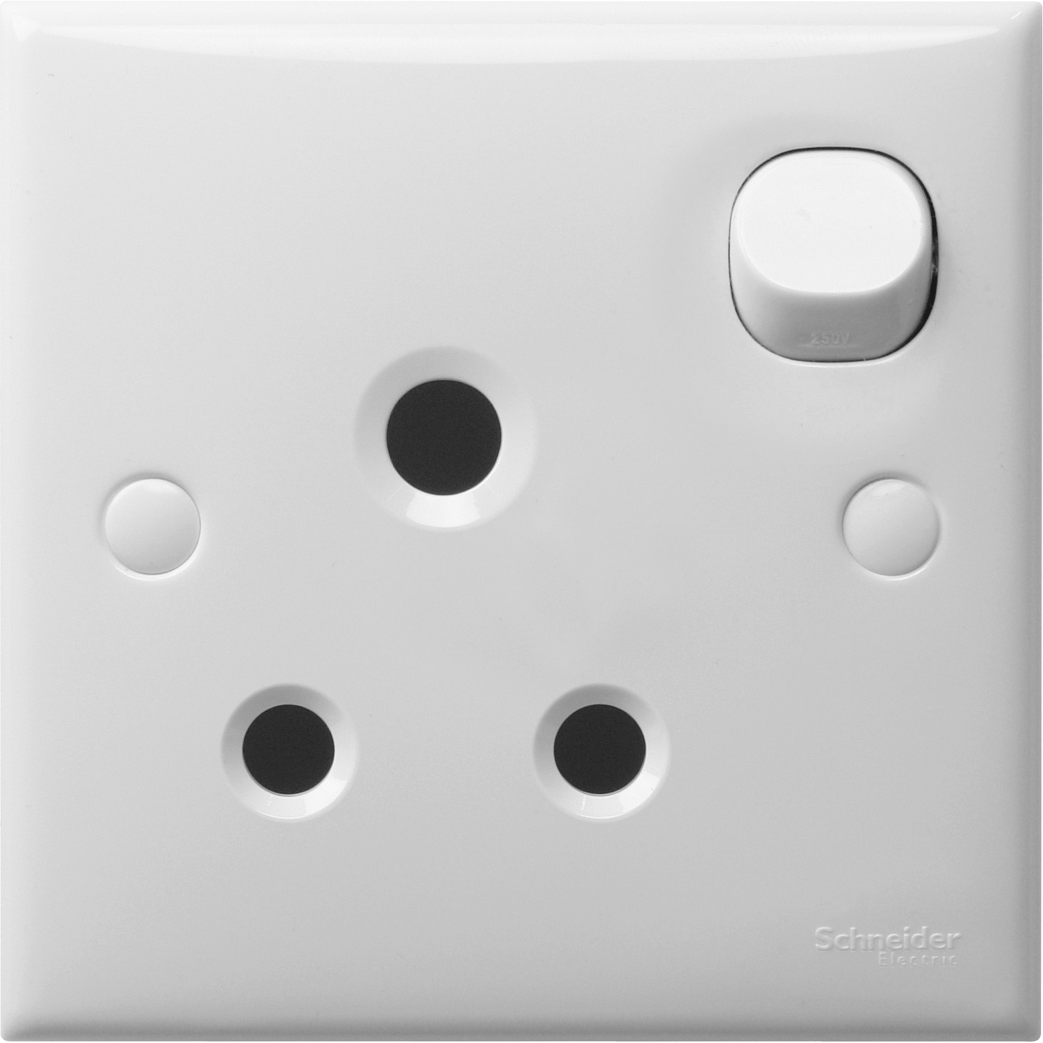 Schneider Electric S-Classic 15A 單位三腳圓頭連保護門有掣插座 E15_15R_WE_G2（白色）