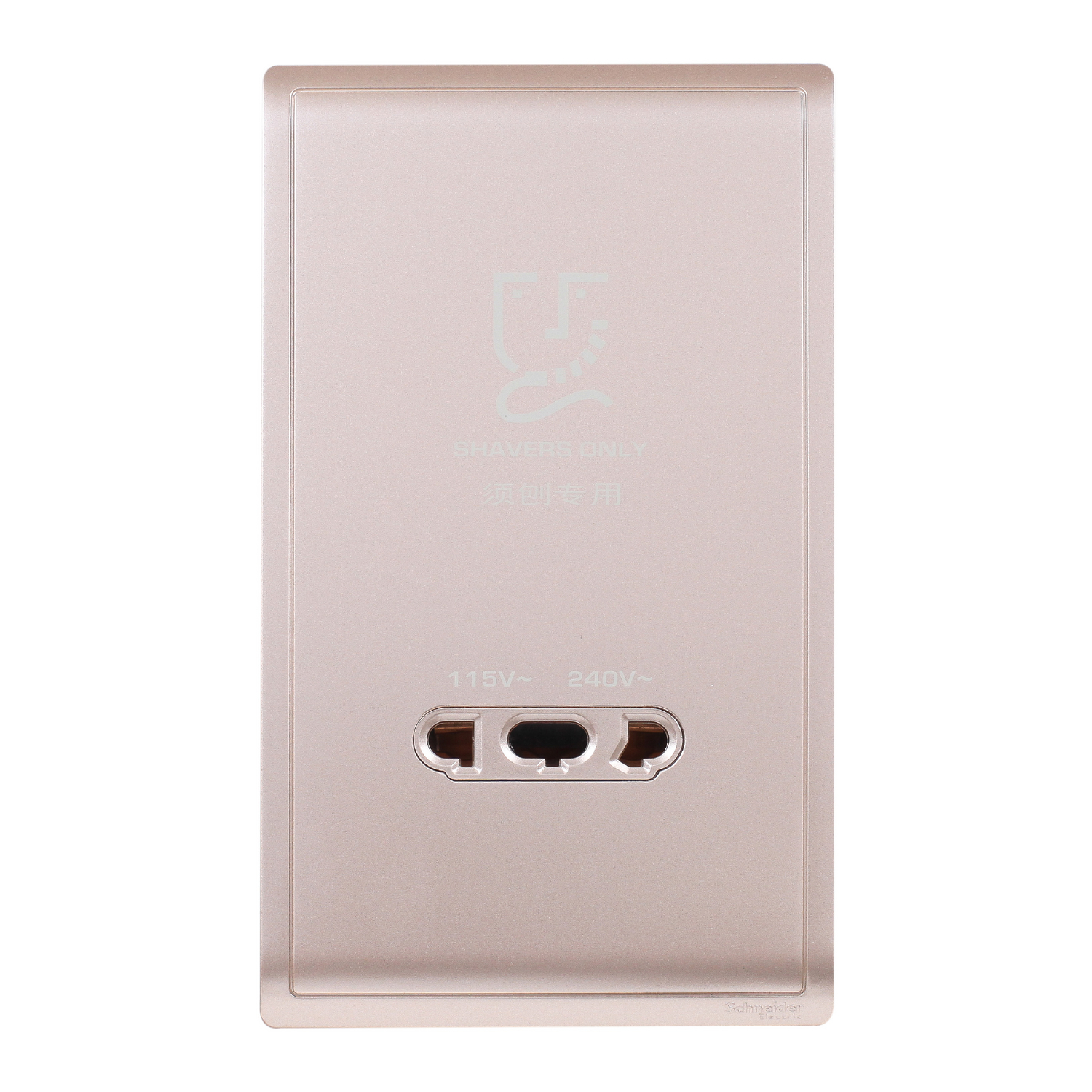 Schneider 施耐德 Pieno 丰尚 鬚刨插座 115V/240V(沉醉金)E82T727V_WG