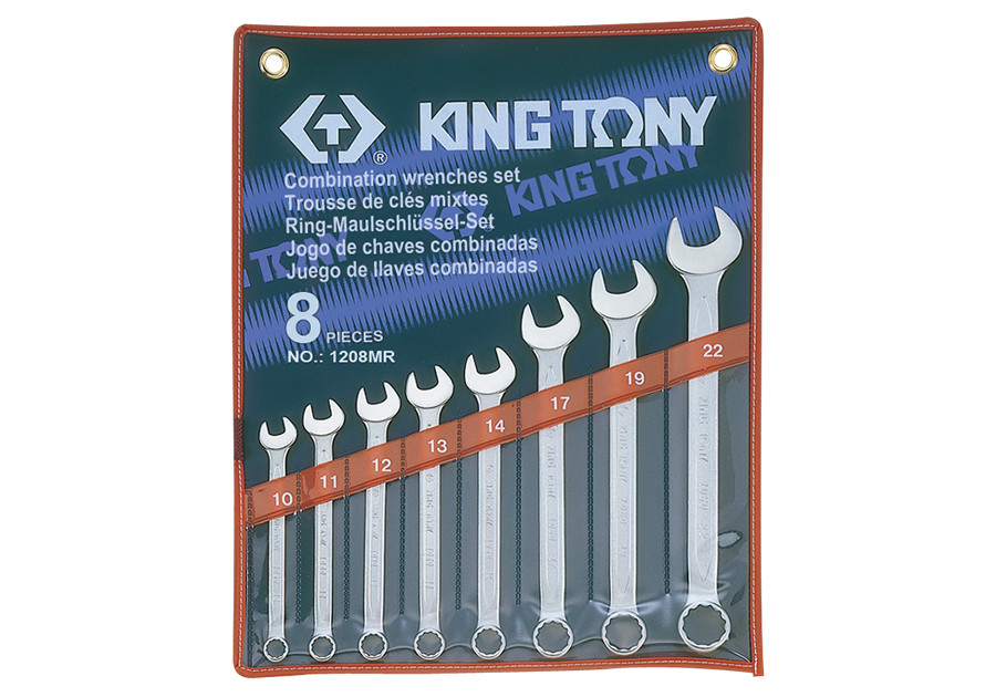 KING TONY 金統立 1208MR 八支公制梅開扳手組，10 至 22 mm