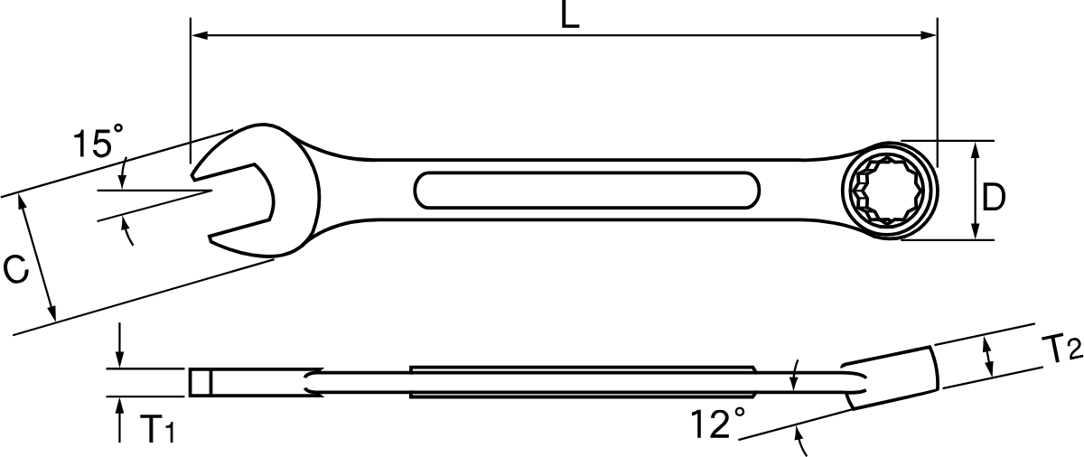 ASAHI TOOLS CP 公制令梗尺寸及角度圖
