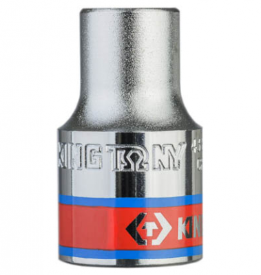 KING TONY 4335S 系列六角標準套筒示意,紅藍色環及品牌字樣;433516S 為四分方頭、1/2 吋開口,非專屬實物照片