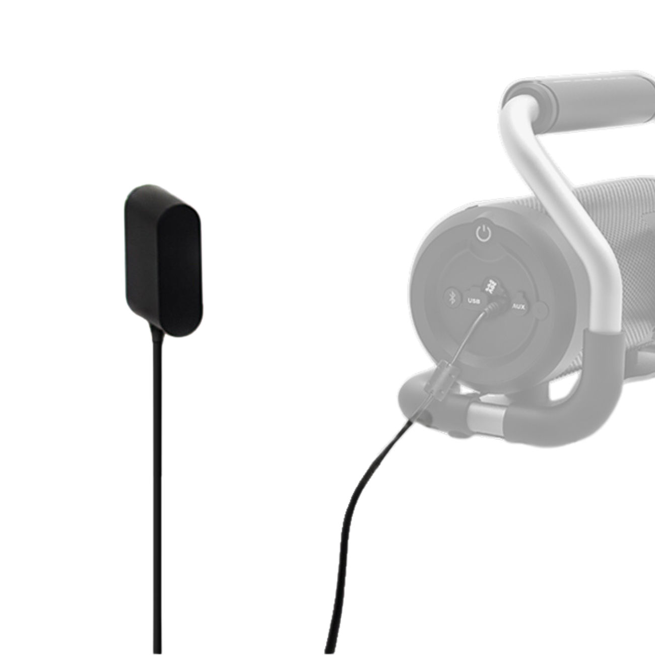WORX WA4007 AC power adapter connecting to the AC socket on the base of the WU009 20V Bluetooth speaker