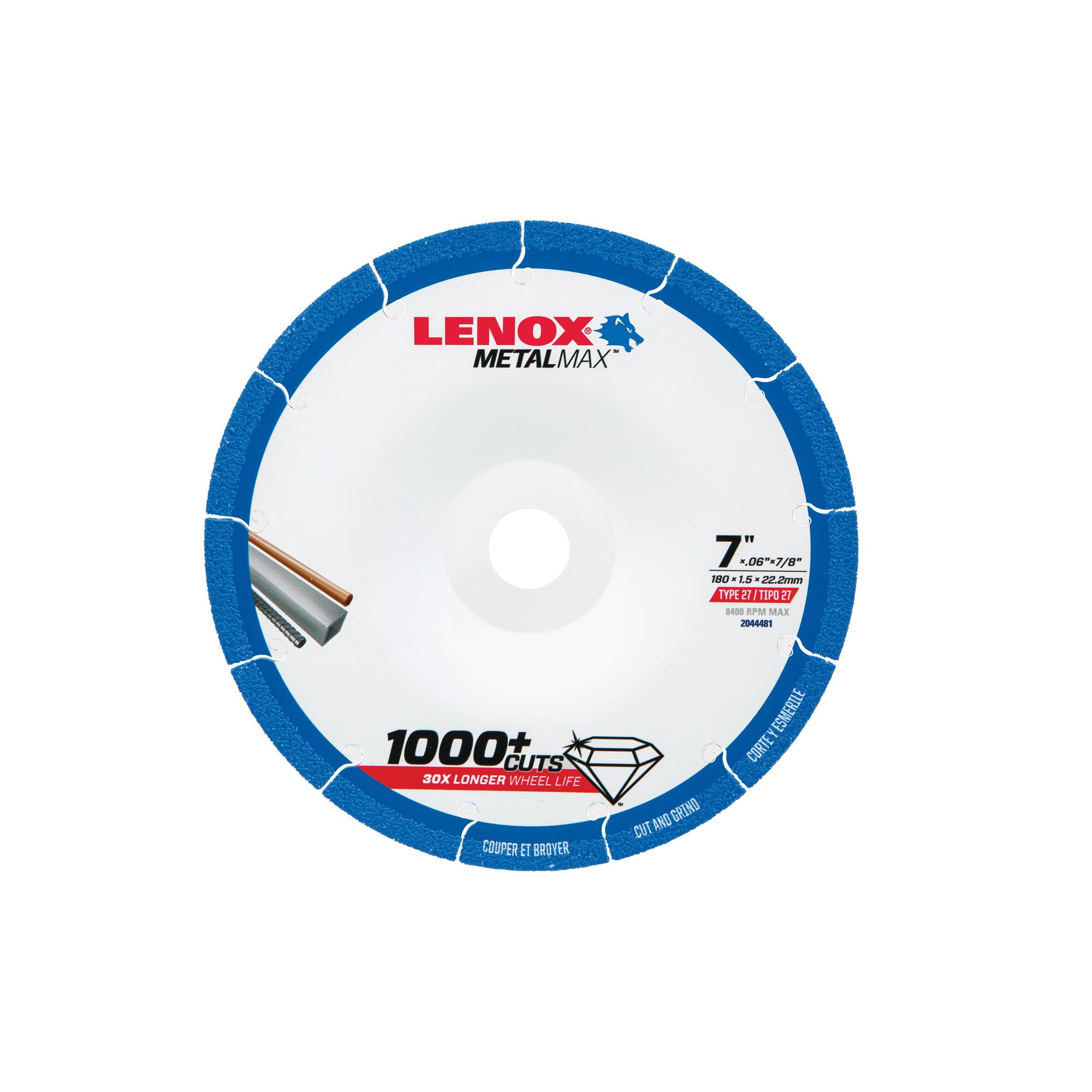 LENOX 狼牌 LE-2044481 MetalMax 鑽石研磨切割片 7吋 Type 27