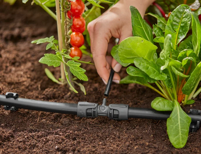 GARDENA 13204-20 T形接頭連接滴灌管使用情境