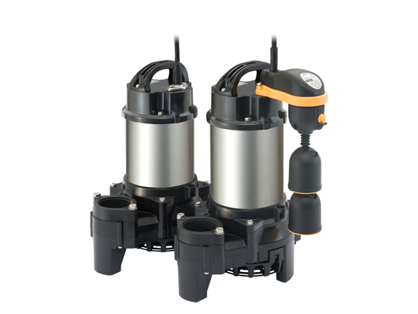 Tsurumi PNI series vortex resin sewage pump (left: manual; right: automatic)