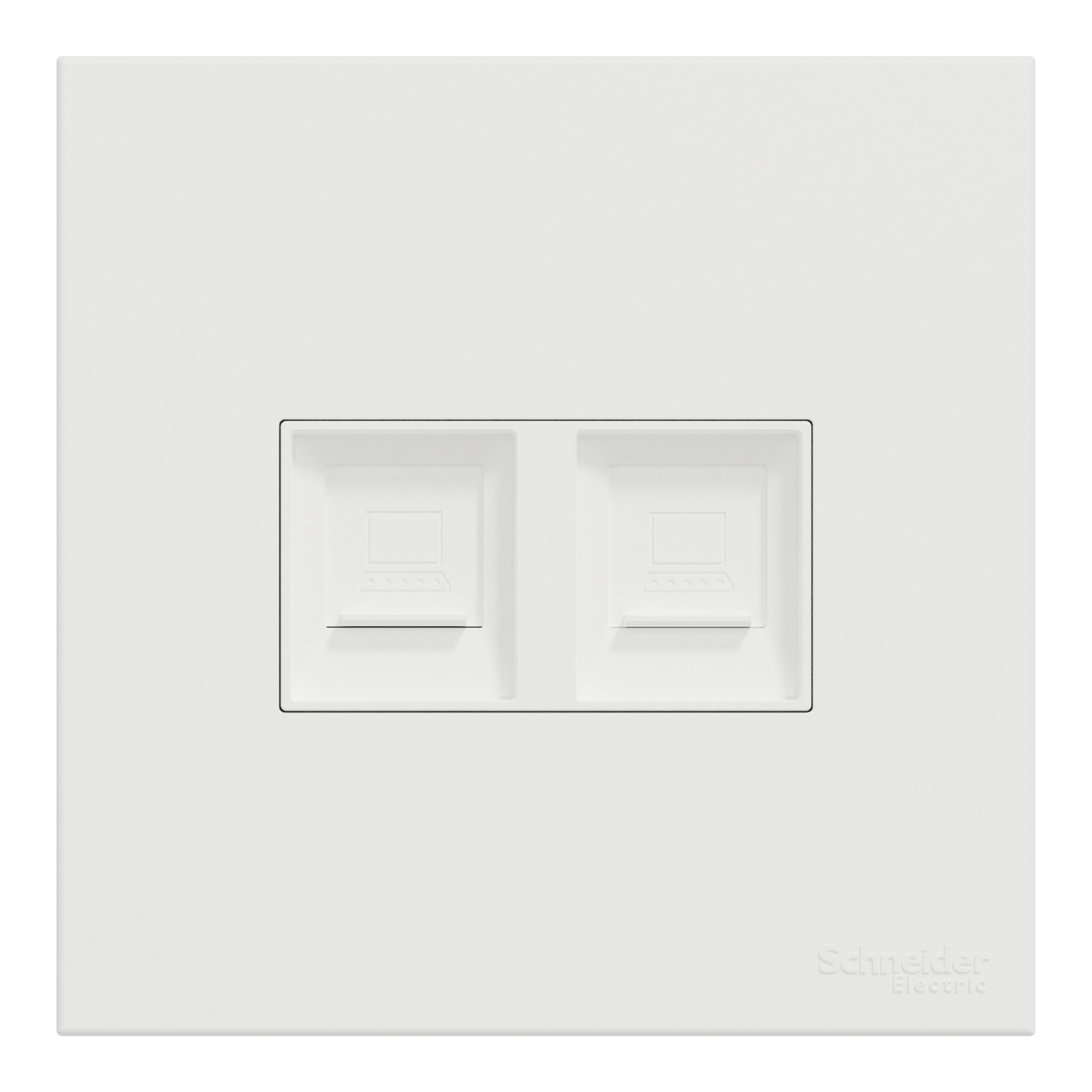 Schneider 施耐德 AvatarOn C 奐然 兩位RJ45 6類數據插座, Keystone面板備防塵活門(搪瓷白)