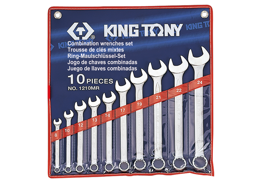 KING TONY 金統立 1210MR 10件式公制梅開扳手組,8–24 mm,白底原廠照片