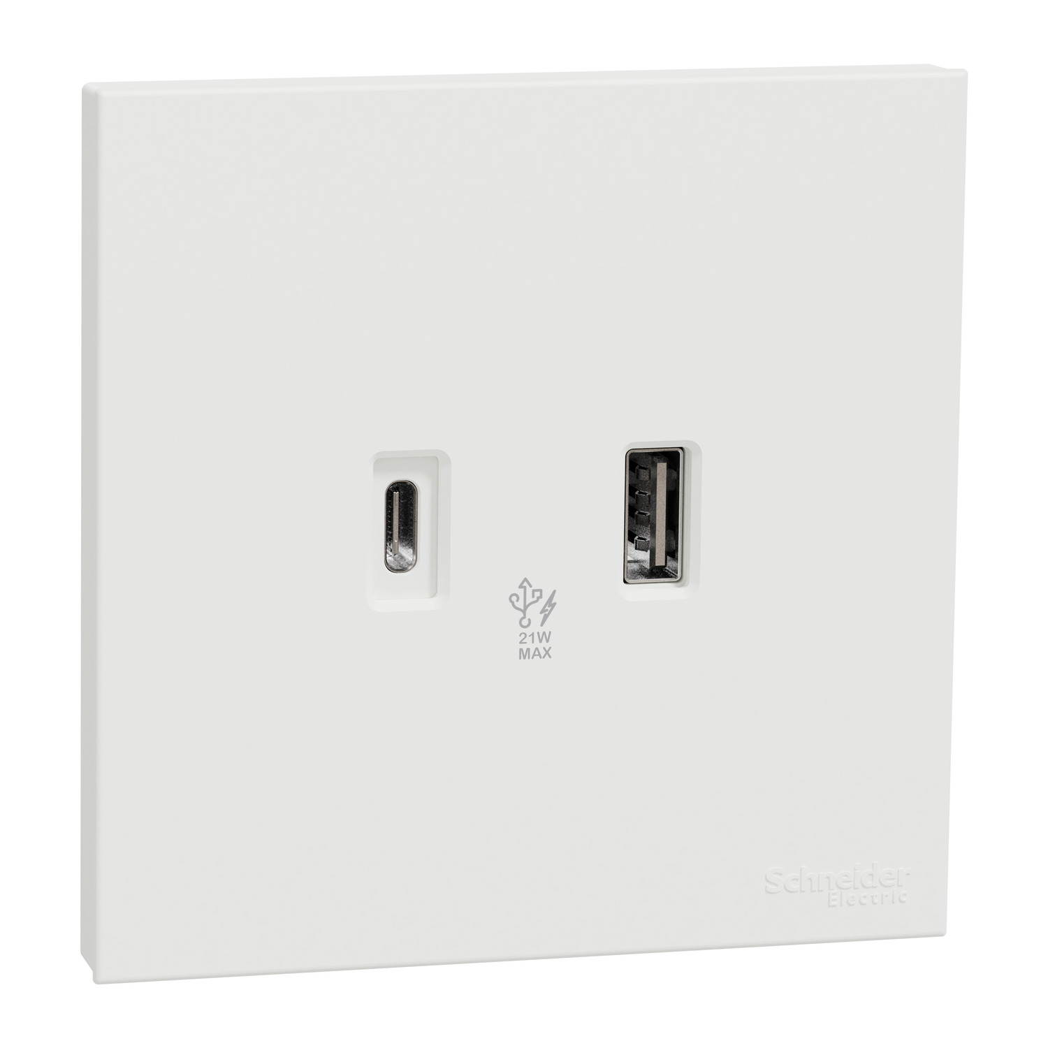 Schneider 施耐德 AvatarOn C 奐然 兩位Type A+C PD+QC3.0 USB充電插座(搪瓷白)