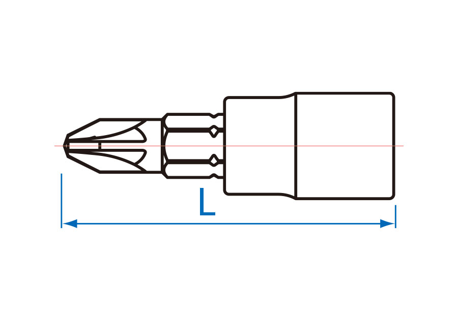 KING TONY 2038-series technical overall-length L diagram; model 203802 is 37 mm long