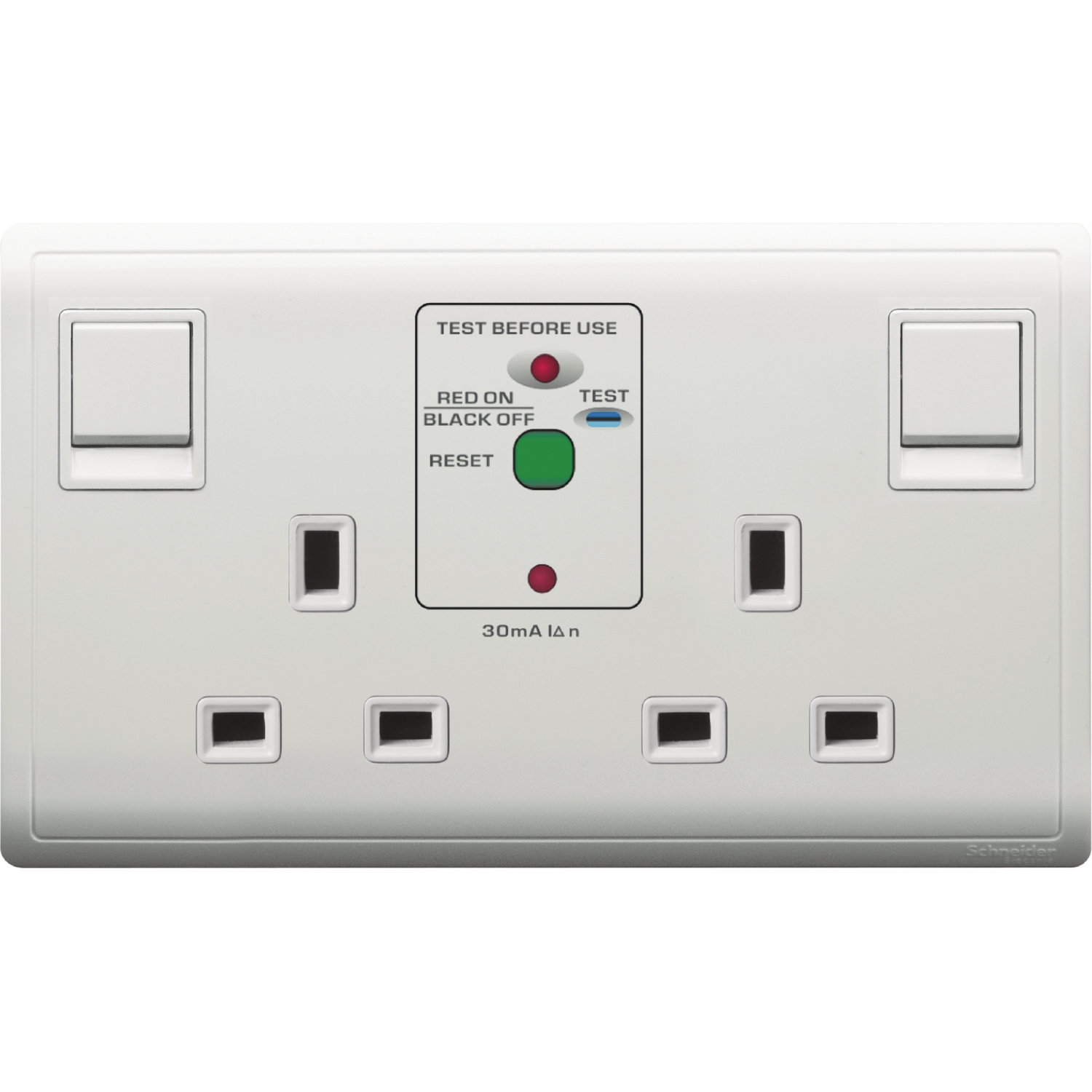 Schneider 施耐德 Pieno 丰尚 13A 兩位連保護門有掣雙極防漏電插座(白)E82T25DRC_WE