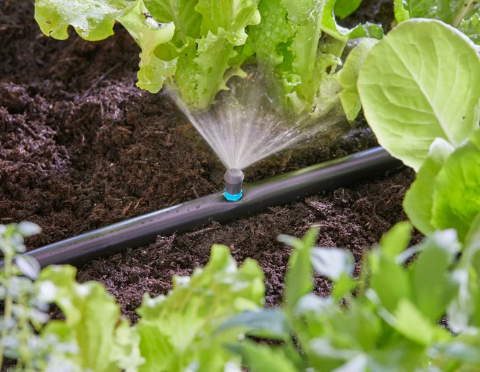 GARDENA 90° 噴霧噴嘴於花圃灌溉