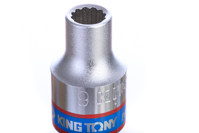 KING TONY 巴西官方 433009MR 9 mm 十二角套筒細節示意;本商品為 433009M 1/2 英吋驅動 9 mm 標準套筒,非出貨包裝照片