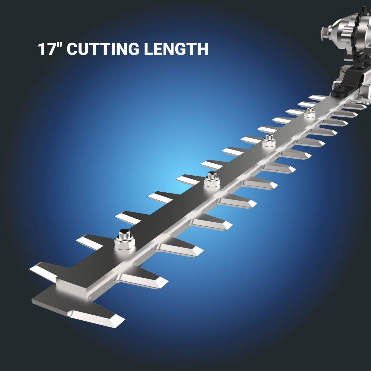 WORX WA0220 430mm dual-action hedge trimmer blade close-up