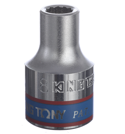 KING TONY 433008MR 區域款 8 mm、1/2吋十二角套筒示意;本品為 433008M 8 mm,以顆計價,非本品型號實拍