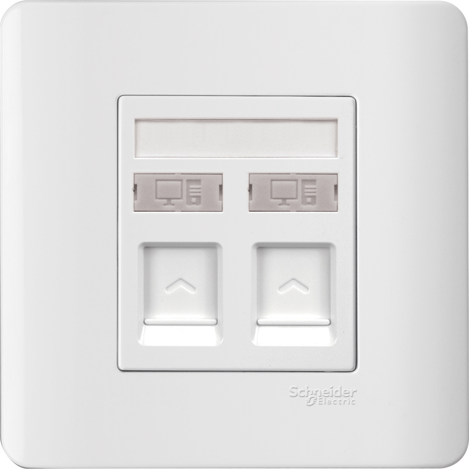 Schneider 施耐德 ZENcelo 睿雅 兩位 RJ45 6 類數據插座,Keystone 面板備防塵活門(凝白)