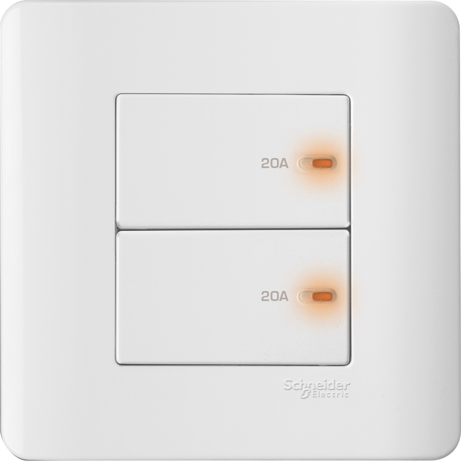 Schneider 施耐德 ZENcelo 睿雅 20A 兩位平觸雙極開關掣連指示燈(凝白)